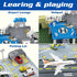 Set XDUOYJOY Airplane Toy with Trucks, Helicopter, Planes and Playmat, Airport Aviation Toys for Boys Girls, Great Gift