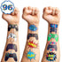 Gamer Temporary Tattoos, 96 PCS Cute Stickers for Birthday Party Decorations and Classroom Rewards