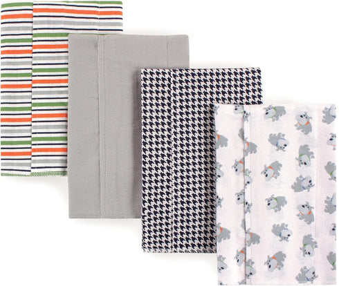 Luvable Friends Unisex Baby Cotton Flannel Burp Cloths, Dog, One Size