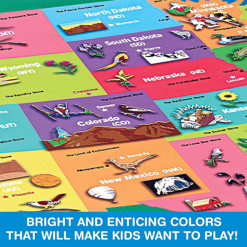 Game Zone Great States, Fun and Educational Geography Game for Ages 7+, Learn about the 50 States with Friends