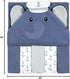 Set Hudson Baby Unisex Hooded Towel with Washcloths - Sailor Elephant Design