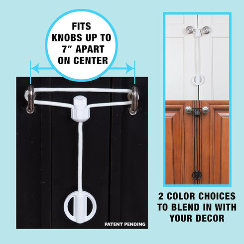 Baby Safety Cabinet Locks for Knobs, Child Safety Latches for Baby Proofing Cabinets, 5 Pack Ez-Twist (White)