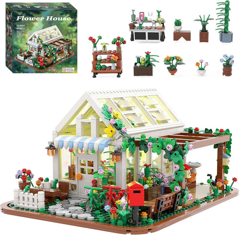 Flower House Building Set Toy with LED Light, Birthday Gifts for 6+ Girls, Compatible with Lego (948 Pieces)