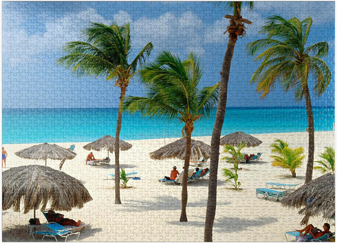 MyPuzzle Eagle Beach, Aruba Premium 1000 Piece Jigsaw Puzzle for Adults in Leeward Islands, Caribbean