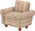 Dollhouse Sofa Armchair Upholstered, Miniature Living Room Furniture Chair for 6 inch Dolls, 1/12 Scale (Beige Retro)
