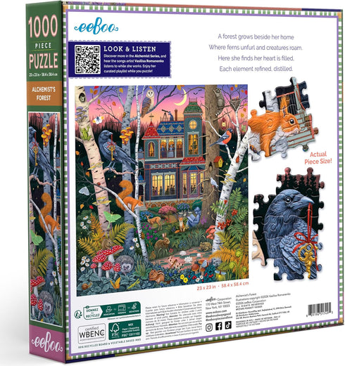 1000 23" 23" eeBoo Piece Puzzle - Alchemist's Forest Jigsaw Puzzle for Adults, Square x Made with Recycled Board