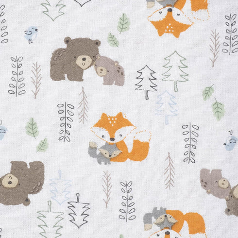 Gerber Boys Newborn Infant Baby Toddler 100% Cotton Flannel Receiving Swaddle Blanket, Woodland White, 5 Count