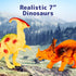 PREXTEX Dinosaur Toys for Kids 3-5, 12 Plastic Figures & Interactive Book with Sound, Toddler Dinosaur Toy Set