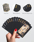 Diamond Waterproof Black Playing Cards, Poker Cards, HD, Deck of Cards (Gold Skull)