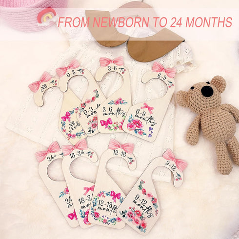 LLUFO Closet 8pcs Closet Closet Baby Dividers Double-Sided Baby Clothes Dividers for Wooden Nursery Decor for Gilrs