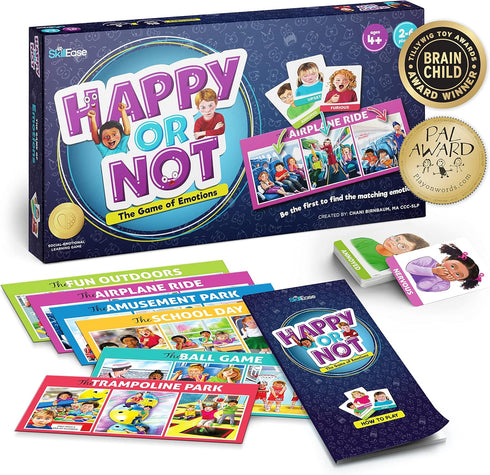 SkillEase Happy or Not, Bingo Emotions and Feelings Activity for Social Skills, Social Emotional Learning Activities