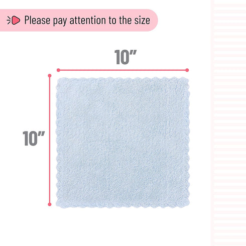 10"x10", 12 Pack, Slick Baby Washcloths - Soft, Colorful Wash Clothes for Newborns & Infants