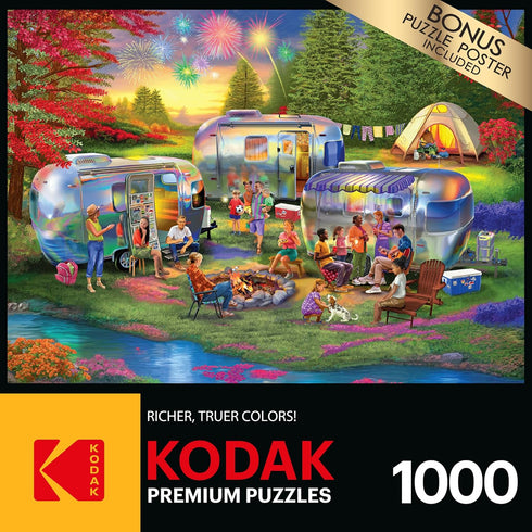 RoseArt - Kodak Premium Shiny Happy Campers, 1000 Piece Jigsaw Puzzle for Adults