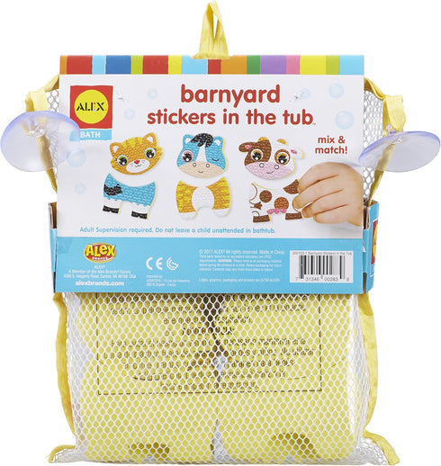 200103-1 Alex Bath Barnyard Stickers in The Tub, Multicolor Kids Bath Activity