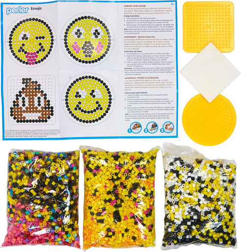 Perler Beads Emoji Bucket, 8500pc, Small, 6.5''L x 6.5''W x 6''H