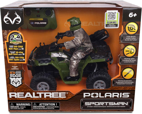 NKOK Realtree 1:8 RC Polaris Sportsman XP 1000 with Turbo Boost, Extra Speed Feature for Pretend Play, Ages 6 and Up