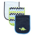 Luvable Friends Unisex Baby Cotton Burp Cloths with Fiber Filling, Dinosaur, One