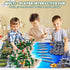 Playset 117 Set 4-12, Kusntin Army Men Pcs Military Toy Soldiers with Action Figures, Battle Mat, Tanks, Helicopter