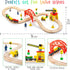 Wooden Train Sets for Boys 2-7, 38 Pcs Wood Train Set with Crane, Bridge & Tracks for 3 Year Olds
