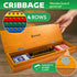 Set 4 24 Cribbage Board Game with Storage Wooden Track Cribbage Board for Players with Metal Pegs & Playing Cards