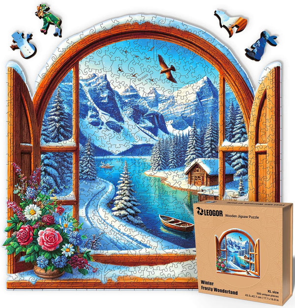LEOGOR Premium Wooden Jigsaw Puzzles for Adults 500 Pieces (17.1 x 16.8