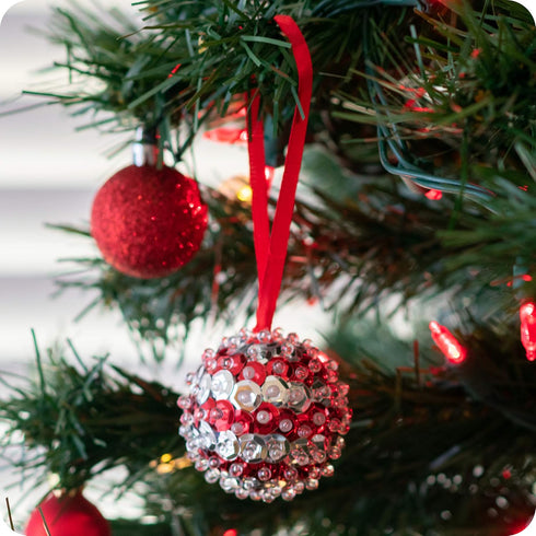READY 2 LEARN Create Your Own Sequin Ornaments, Set of 6 Christmas Crafts for Kids, All Materials Included