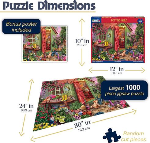 1000 24"x30" White Mountain Piece Jigsaw Puzzle Colorful Flower Garden Puzzles with Large Pieces for Adults and Family