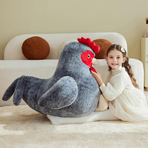 IKASA Giant Chicken Stuffed Animal Plush Toy, 25.5" Jumbo Soft Toy, Cute Huge Size Fluffy Plushie, Gifts for Kids
