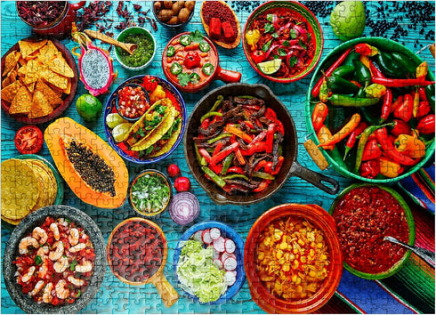 MyPuzzle Premium 500 Piece Jigsaw Puzzle - Mexican Food - Made in USA