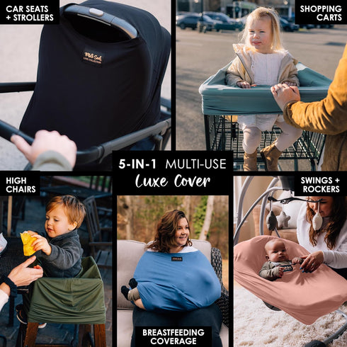 Milk Snob Original 5-in-1 Luxe Cover, Nursing Cover for Breastfeeding, Baby Car Seat Cover, Gift for Mom