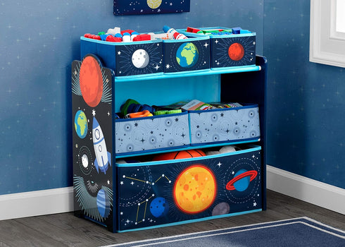 6 Delta Children Space Adventures Design & Store Bin Toy Storage Organizer - Greenguard Gold Certified, Blue