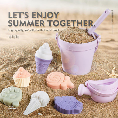 17Pcs Set,Silicone 12 MarcZero Silicone Beach Toys,Modern Baby Beach Toys,Travel Friendly Beach Bucket, Watering Can