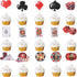 32pcs Casino Cupcake Toppers - Casino Poker Theme Party Decorations for Las Vegas Casino Night Birthday Supplies