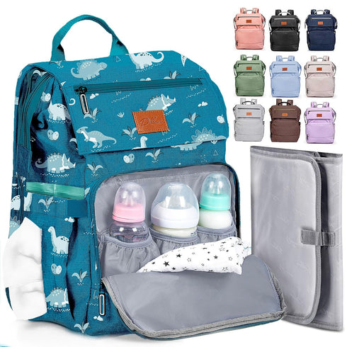 PILLANI Baby Diaper Bag Backpack - Large Waterproof Travel Diaper Bag for