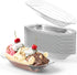 Avant Grub 50 Pack Recyclable 8oz Plastic Banana Split Boats, Durable Disposable Ice Cream Sundae Dishware