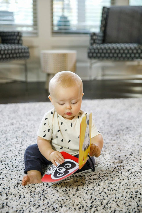 Baby Einstein Flip For Art High Contrast Floor Activity Mirror with Take Along Cards, Tummy Time Play