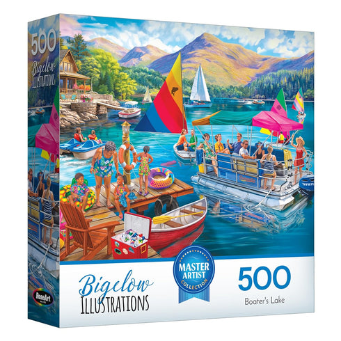 RoseArt - Bigelow Illustrations - Boater's Lake 500 Piece Jigsaw Puzzle, Summer