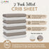 100% Cozy 52"x28" (2 Pack) Crib Sheets Organic Jersey Cotton Sheets for Boys & Girls, Fitted Sheets for Standard Crib