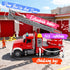 1:12 3, 4, 5, 6, 7 SMILESSKIDDO Fire Truck Toy - Large Friction Powered Fire Rescue Truck with Water Pump, Extendable