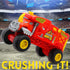 4-in-1 Monster Truck Transport Carrier Playset - Red Mover Rhino Toy Cars Hauler Set for Kids 3+