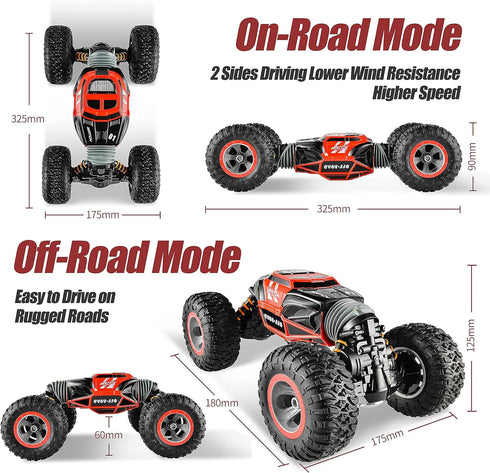 BEZGAR 1:14 Scale 4WD RC Crawler Truck, 15 Km/h All Terrain Electric Toy Car with Rechargeable Battery for Kids