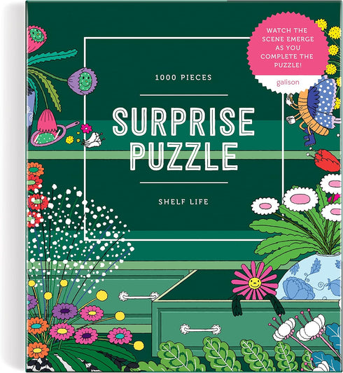 Galison Shelf Life 1000 Piece Surprise Puzzle, Fun and Challenging Activity for Adults and Families