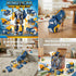 Set, 5-in-1 3 4 5 6 7 Construction Trucks Toy Dinosaur Vehicles Magnetic Educational STEM Building Car Kit, Transform
