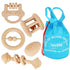 6 TOWO Wooden Rattles Maracas Baby Toys Months-Organic Eco Toys for Infant Grasping Teething Natural Tether Musical
