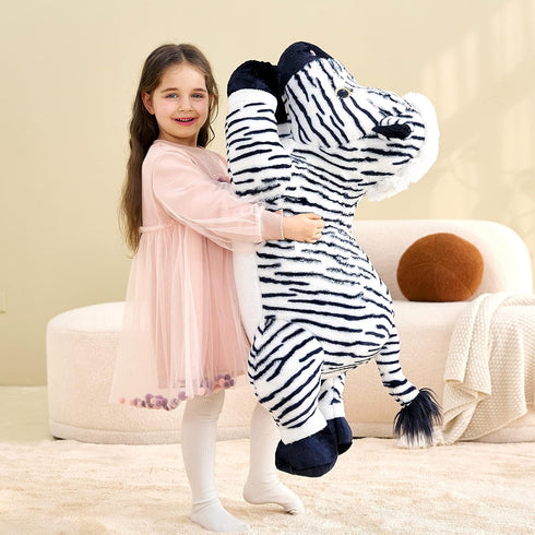 IKASA Large 30" Zebra Stuffed Animal Plush Toy - Cute Jumbo Soft Toys, Huge Fluffy Fat Oversized Plushie