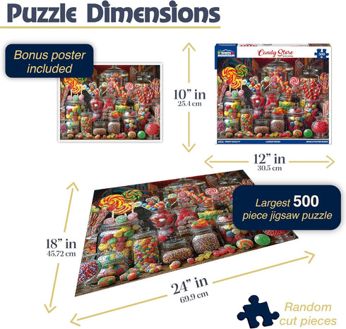 500 18"x24" White Mountain Piece Jigsaw Puzzle Fun Food Treat Puzzles with Large Pieces Gift for Adults and Family