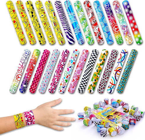 50-Piece Slap Bracelets, Easter Basket Fillers for Toddlers & Kids, 25 Unique Designs