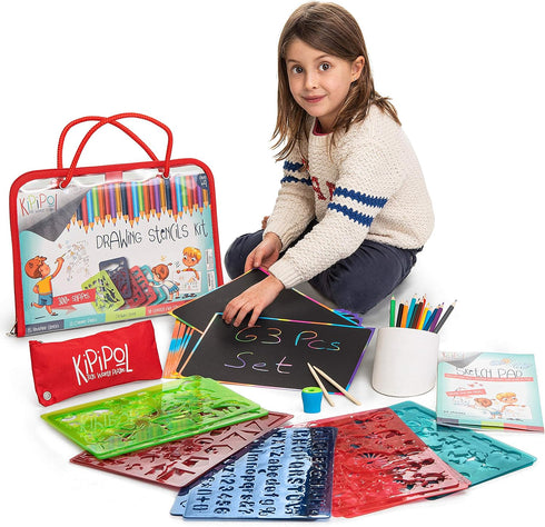 63 4-8 8-12 Set- 15 260+ Kipipol Pcs Drawing Stencils for Kids Ages - and Up - Arts and Crafts for Girls and Boys