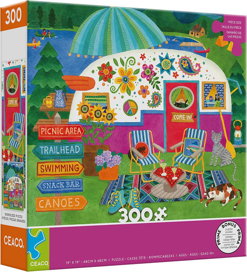 Ceaco - Happy Camper - Lake Camper Oversized 300 Piece Jigsaw Puzzle