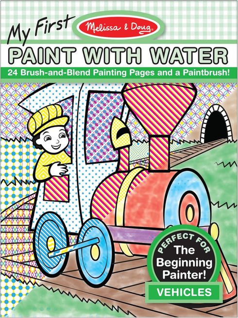 Melissa & Doug 9339 My First Paint With Water Coloring Book - Vehicles (24 Painting Pages)